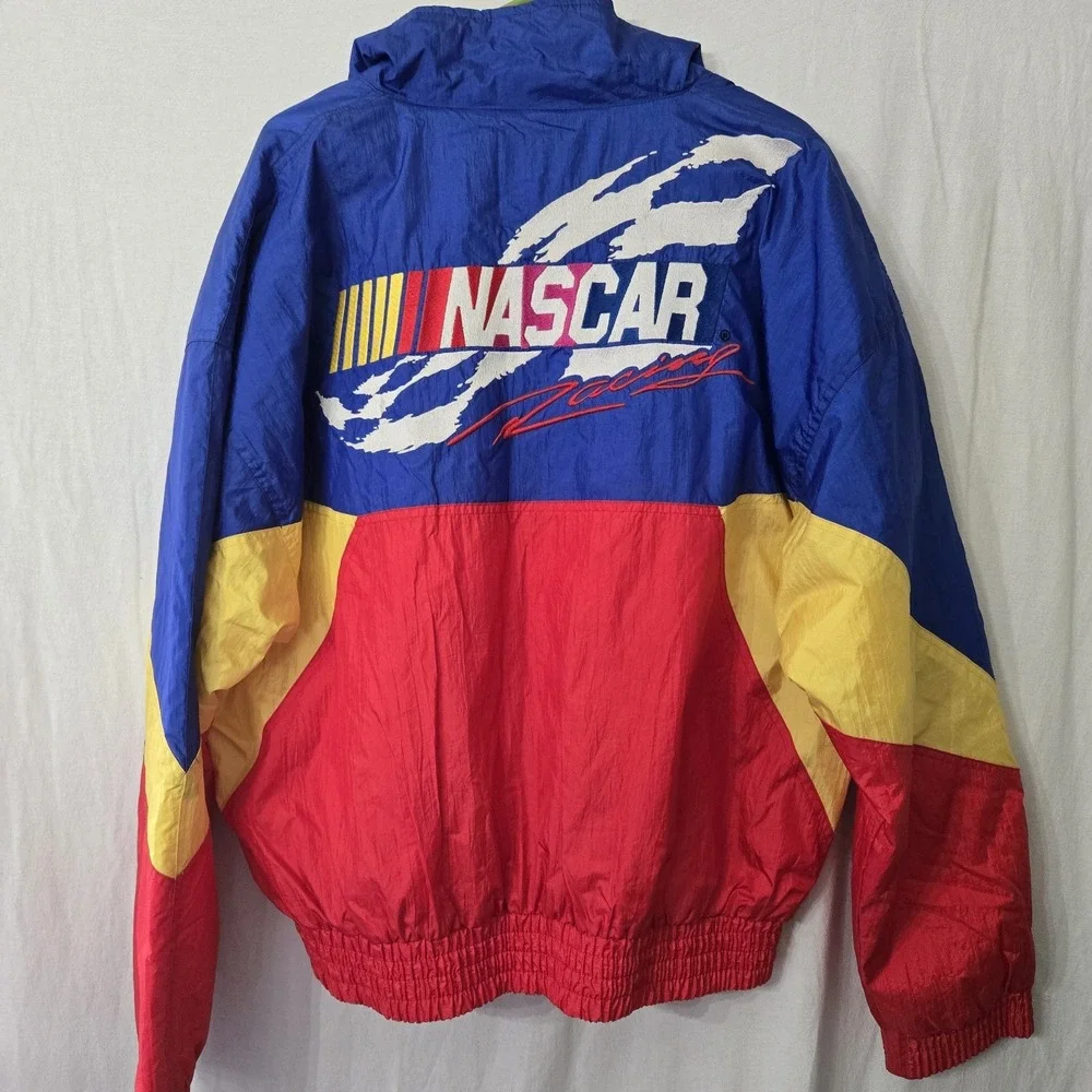 Vintage 80s Windbreaker NASCAR Zip Jacket Chase‎ Authentics Large Multicolor
